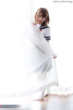Pretty kogal Mari Rika stripping white panties on couch