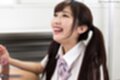 Wakatsuki maria smiling broadly pigtails fall over her shoulders