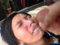 Receiving facial cumshot