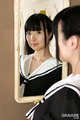 Kogal miku himeno looking in mirror wearing sailor suit outfit
