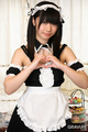 Shizuku making love heart in maid outfit