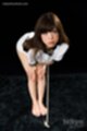 Bending over wearing gym class uniform hands on knees bondage chain