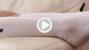 Rika Mari stretching out on couch in her white panties