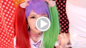 Atomi Shuri playing with ice cream while giving handjob